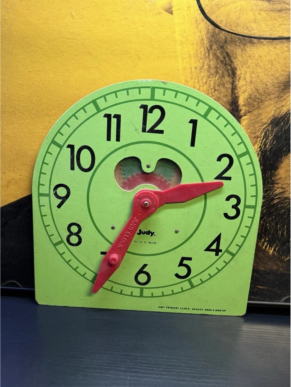 Vintage Judy Clock Primary Learning Educational Toy Wood Clock Rare Color